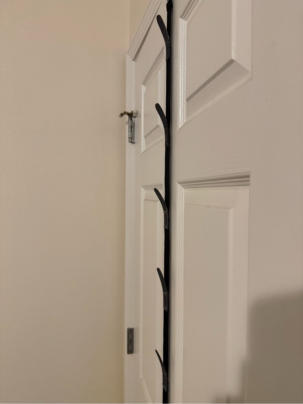 Black Over the Door Hat Hanger Organizer Strap with Hooks – Space Saver